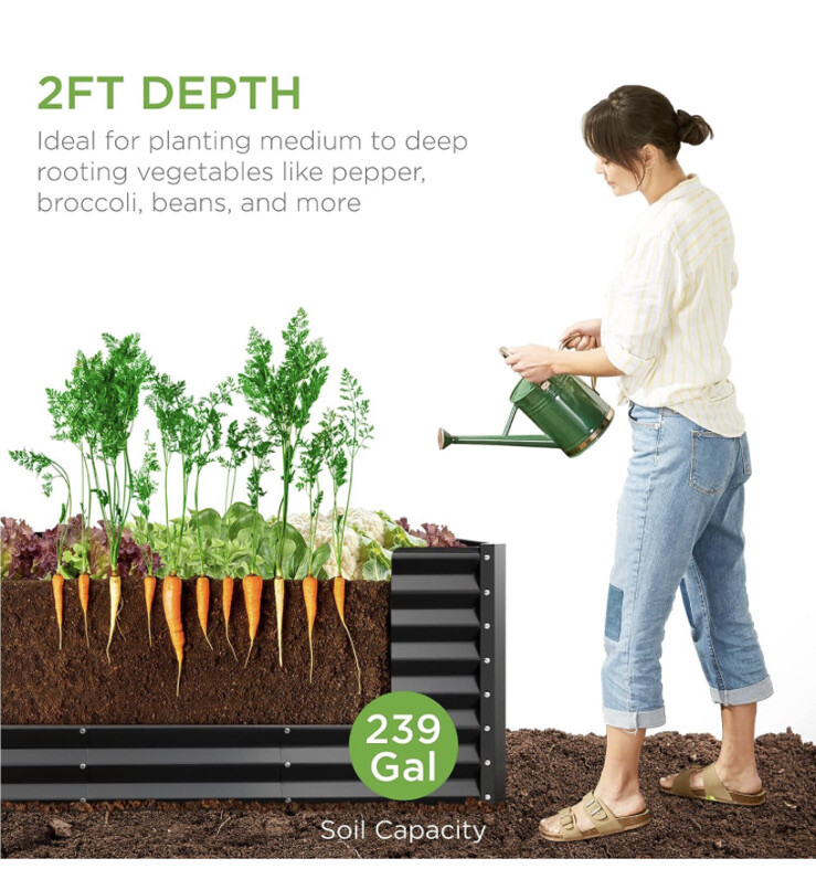Best Choice Products 8x2x2ft Outdoor Metal Raised Garden Bed eBay