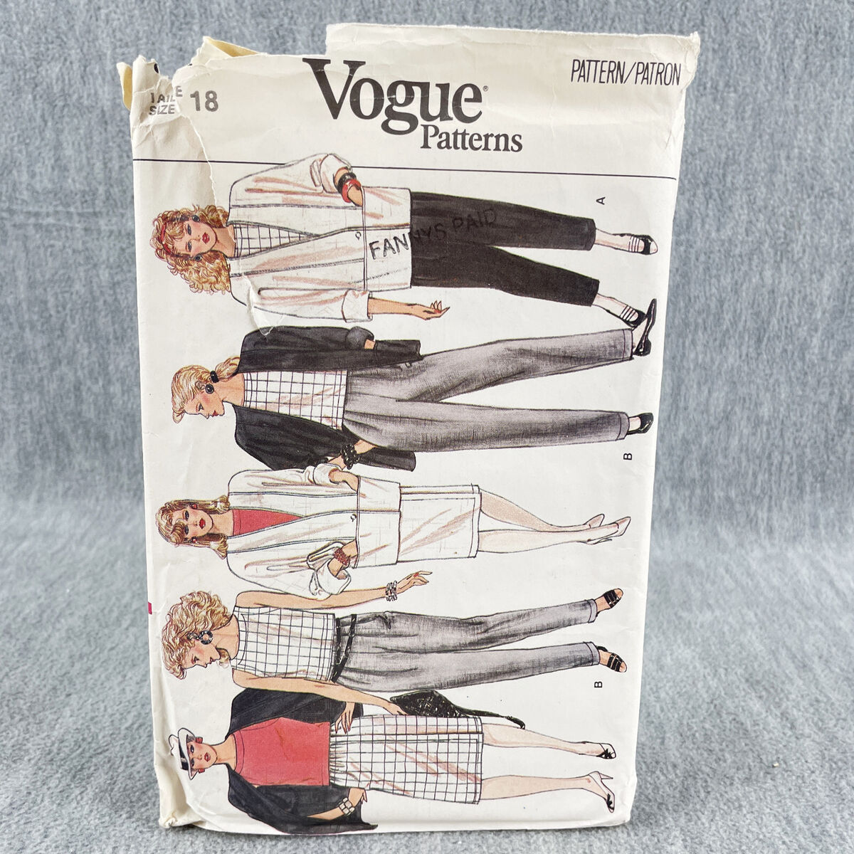 Vogue 8956 Boxy Fit Jacket Top Skirt and Pants Misses Size