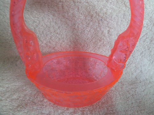 Rosbro Plastics Orange/pink transparent Easter candy basket hard plastic - Picture 5 of 9
