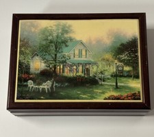 Vintage Trinket Jewelry Box House Scene Graphic Arts Tiles by Kimberly Ent. USA