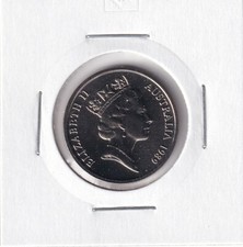 AUSTRALIAN: 1989 10 CENT UNC COIN IN 2X2 HOLDER #4190