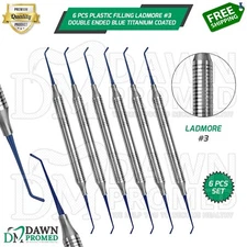 6 Pcs Composite Plastic Filling Ladmore #3 Double Ended Blue Titanium Coated Set
