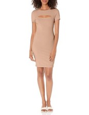GUESS Women's ES Short Sleeve Lana Dress, Wet Sand, Large