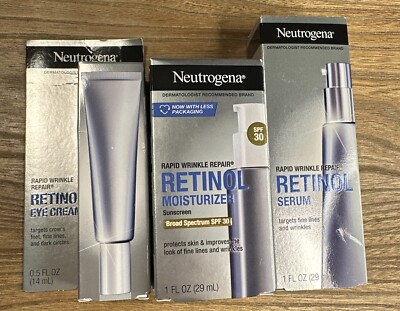 Neutrogena Retinol Rapid Wrinkle Repair Set Eye Cream Moisturizer SPF 30 & Serum
