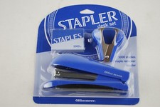 New Stapler School Office Home Supplies  1000 Staples  Remover Combo Blue