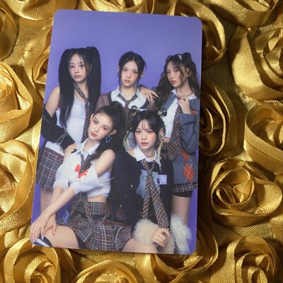 NEWJEANS Group Kawaii Bunnies Edition Celeb K-pop Girl Photo Card Plaid Blue