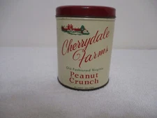 RARE CHERRYDALE FARMS PEANUT CRUNCH ROUND TIN ONE POUND OLD FASHIONED VIRGINIA