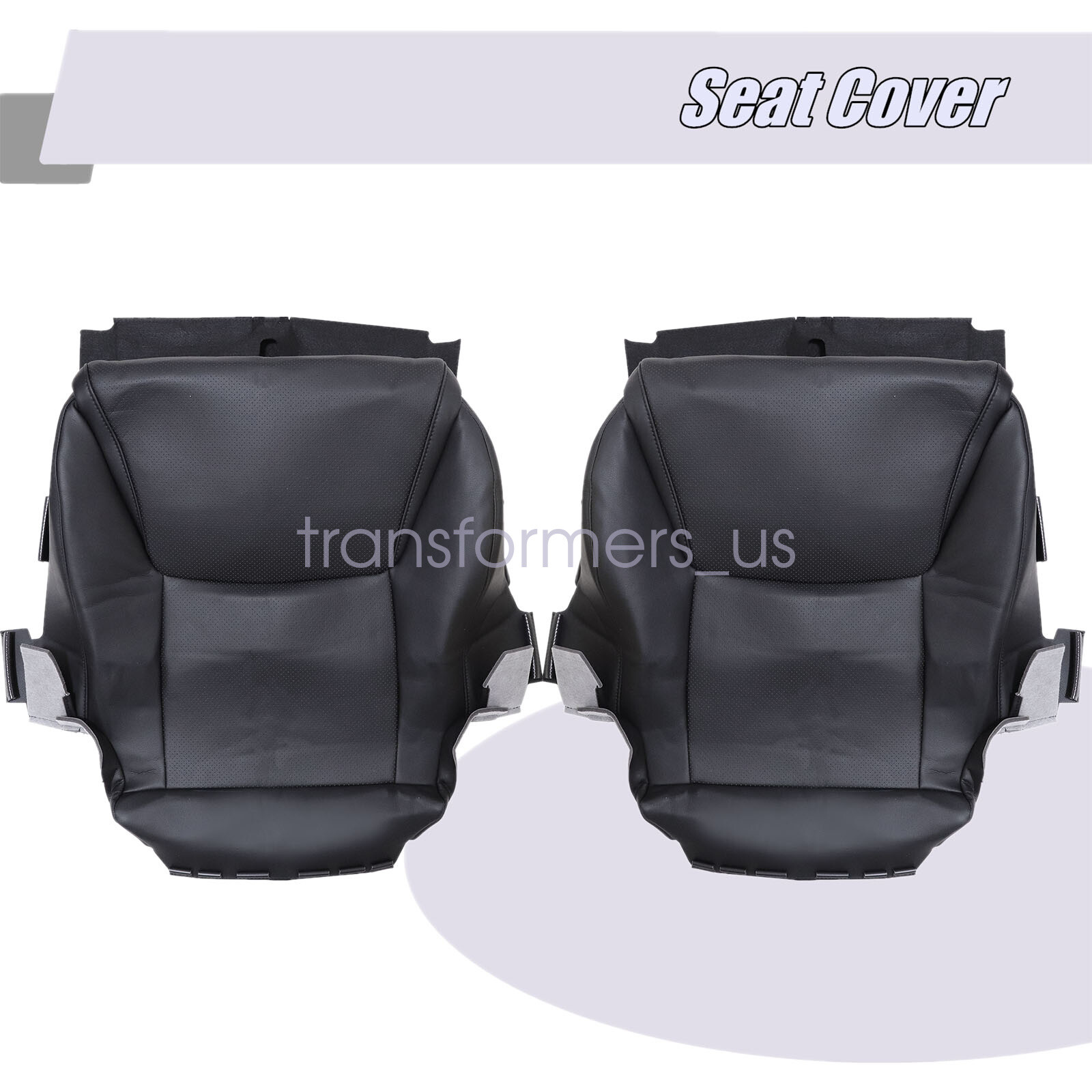 Black Perforated Leather Seat Covers for 2008-2015 Lexus LX570 - Dual-Side Bottom Design