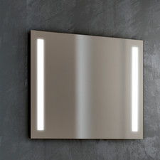 Specchio bagno filo lucido doppia fascia satinata led 60x80 80x60 100x70