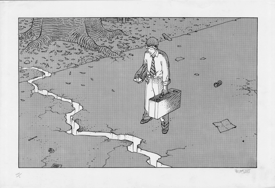 MOEBIUS GIRAUD SERIGRAPHIE LA FAILLE - 50 ex. (L) n°tés / signés - AEDENA 1984 - Photo 1/1