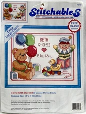 NEW 1992 Dimensions Toys Birth Record 72103 Counted Cross Stitch Kit 10x8 16191