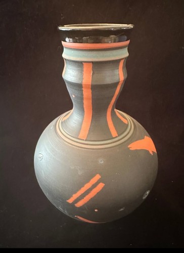 Janet Belden Abstract Modernist Pottery Vase Geometric 12" - Picture 6 of 8