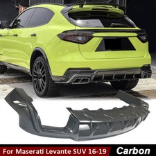 Per Maserati Levante SUV 2016-19 Fibra di Carbonio Diffusore Paraurti Posteriore Labbro Con Scarico