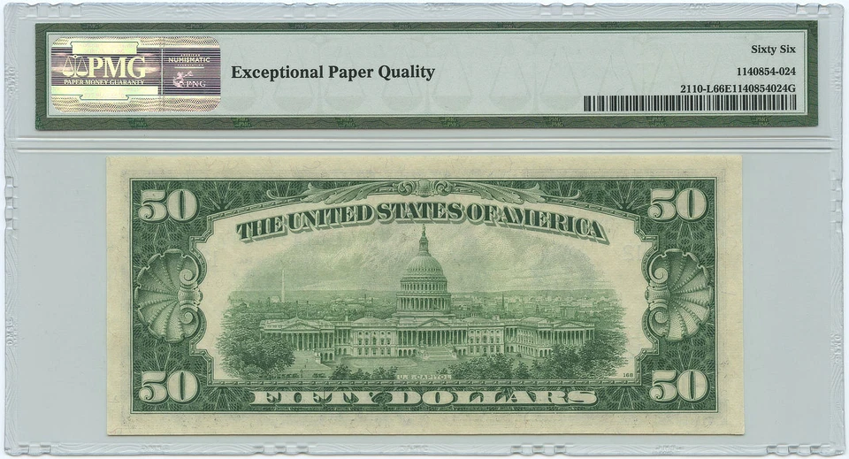1950C $50 San Francisco, CA Federal Reserve Note PMG Gem Uncirculated 66 EPQ - Image 2 of 2