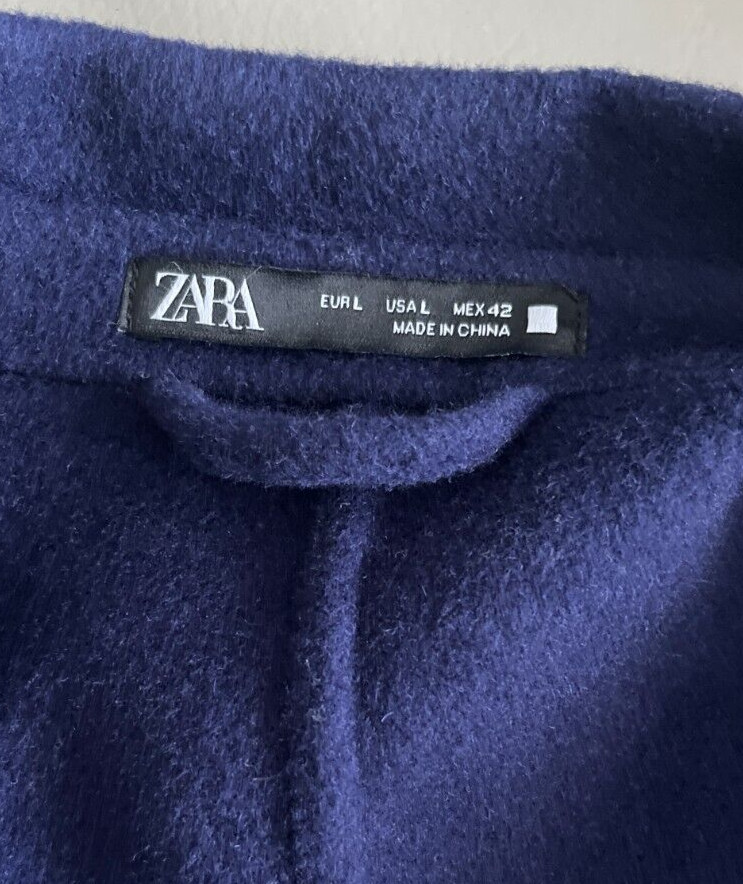 Zara Men’s Double- Faced Wool Blended Long Coat - Size L - MRSP$270 image 10