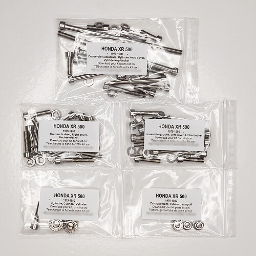 Visserie moteur Honda XR 500 1980 boulonnerie carter inox kit complet