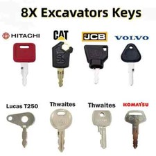 8 Master Plant Key Excavator Dumper JCB Komatsu Volvo Thwaites CAT Hitachi Lucas