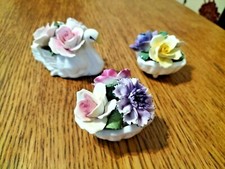Aristocrat Floral Bone China Flower Pink & Yellow Posy Posies x 3