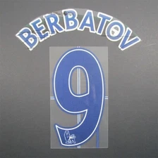 2007 - 2013 OFFICIAL SPORTING ID LEXTRA BERBATOV 9 PLAYER SIZE NAVY NAMESET