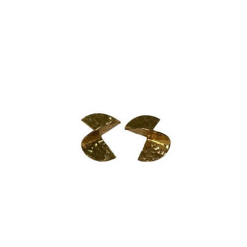 Fan-Shaped Golden post dangle earrings