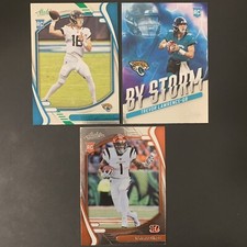 Trevor Lawrence x2 & Ja’Marr Chase Panini Absolute Football By Storm Insert RC