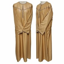 Toffee Brown Men Emirati Omani Long Sleeves Thobe Jubba Dishdasha Kandorah