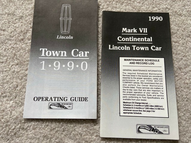 1990 Lincoln Town Car Quick Reference & Maintenance Owners Manual