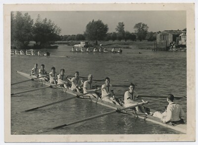 1st Eight Corpus Christie College Rowing Team Oxford 1950 Vintage Photograph C3