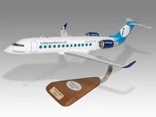 Bombardier CRJ-200ER Independence Air Desk Wood Airplane Model Small Scale 1/100