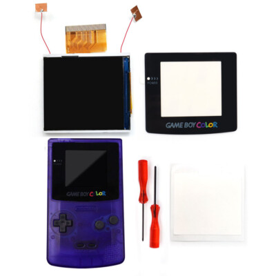 Drop In 2.45'' GBC IPS Backlight LCD Screen Kit NO SOLDER For Gameboy Color
