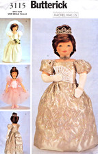 Gowns for 23 Inch Doll, Butterick Sewing Pattern 3115 Wedding Ballet Formal