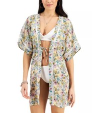 Miken FLORAL PRINT Juniors' Printed Kimono Cover-up, US Large