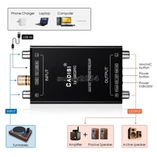 Mini MM MC Phono Stage Preamp LP Vinyl Record Player Turntable RIAA Preamplifier