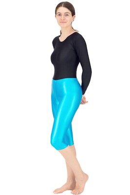 Damen Wetlook Caprihose Capri starker Glanz stretch shiny elastisch hauteng