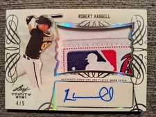 2021 Leaf Trinity Robert Hassell III 4/5! Auto Relic Laundry Tag MLB LOGO Patch!