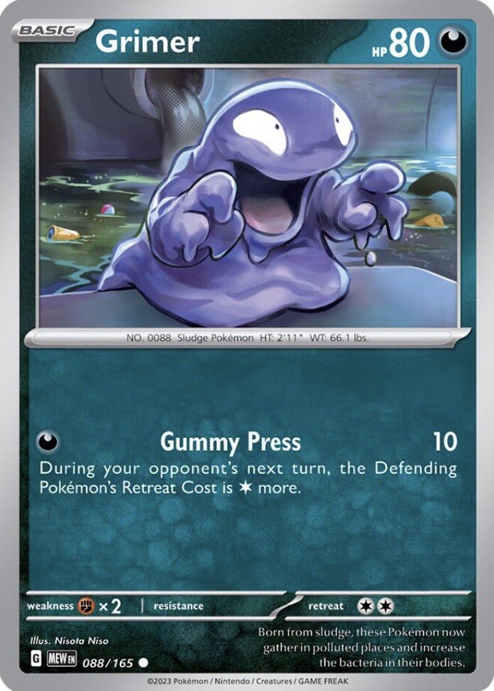 Grimer 088/165 151 Mint Pokémon Card