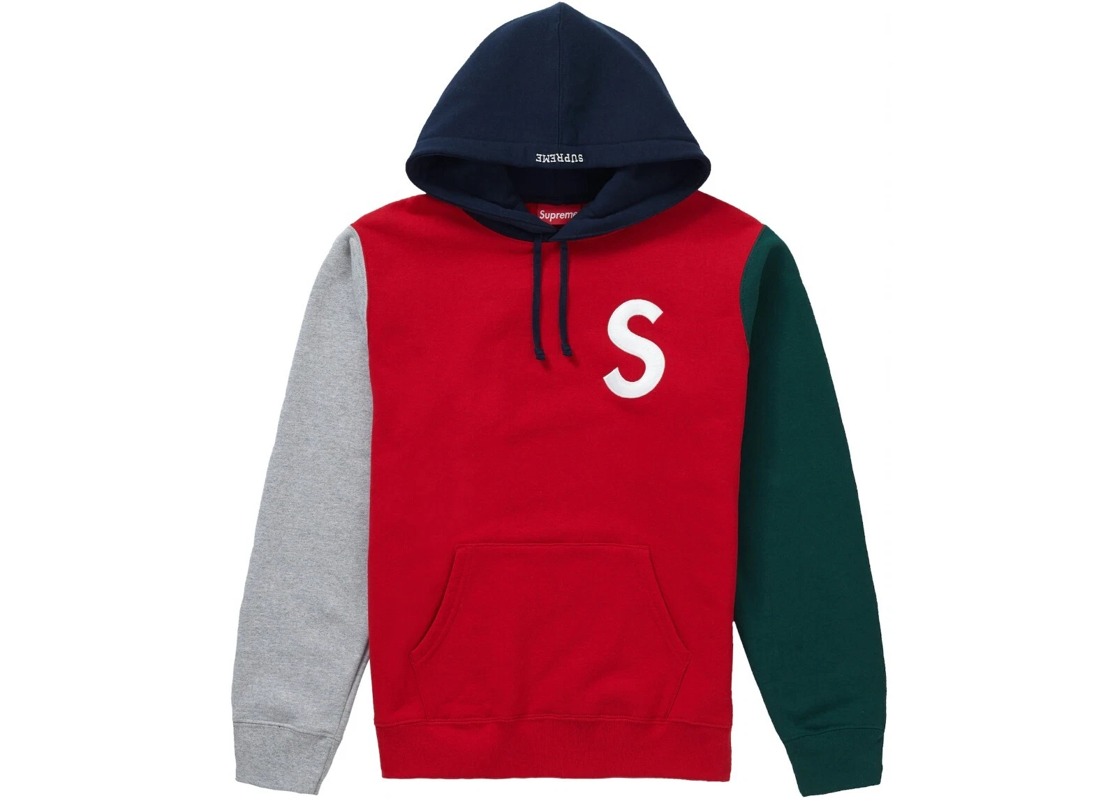Sweat shirt à capuche à bloc de couleur logo Supreme S taille M rouge SS19 SS19SW22 NEUF