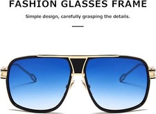 Sunglasses Men Women Unisex Goggle Alloy Big Frame Metal Punk Style Shield