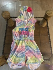 JoJo Siwa Romper Girls 10/12 Tie Dye Sleeveless Hoodie Nickelodeon Bow Peace Lov