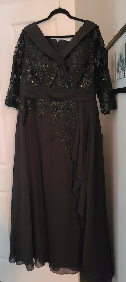 黑色蕾丝 Mother of The Bride 连衣裙 18W 码全新 — 第 2/4 张图片