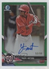 2018 Bowman Chrome Prospect Green Refractor /99 Yasel Antuna #BCPA-YA Auto 12i0