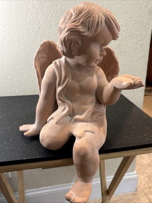 Baby Angel sculpture, empty inside, 8.9lbs, H14 , W8~9 .Deep8~9 . No cracks.