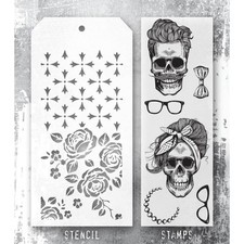 Stampers Anonymous Mixed Media Stamps  Stencil - Wicked Hipsters, THMM171