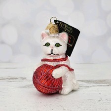Retired 2018 Old World Christmas Playful Kitten Glass Cat Ornament