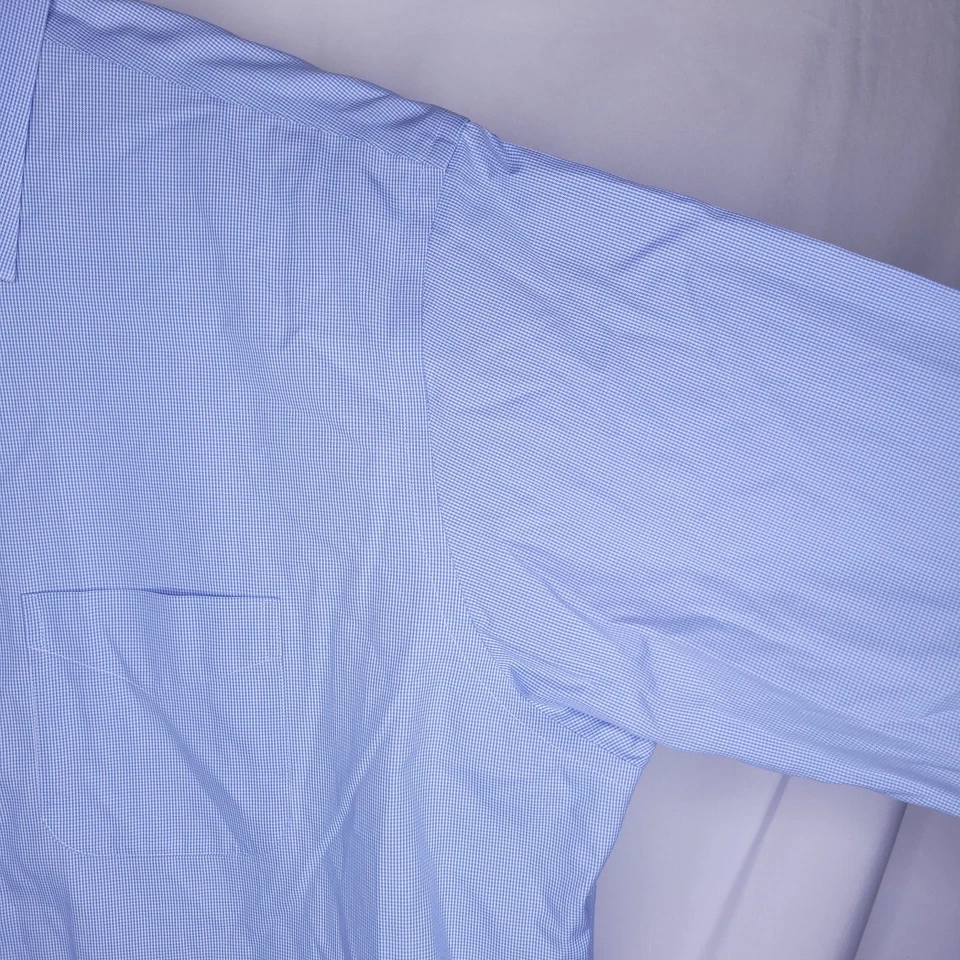 Camisa de vestir Brooks Brothers para hombre 17,5 azul sin hierro Supima Cotton Regent Foto 4 de 4