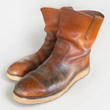 Vintage Red Wing Pecos 866 Boot MENS 8 E Leather Pull On Work Boot Crepe Sole
