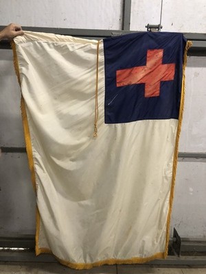 G128 Christian Flag 5x8 Ft Embroidered 300D Polyester