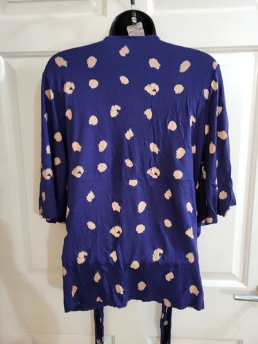 ASOS Maternity Breastfeeding Top 3/4 Sleeve Blue Pink Pattern Front Tie 10 Used - Picture 9 of 10