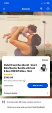 Owlet Dream Duo Sock Baby Monitor and HD Camera - Mint