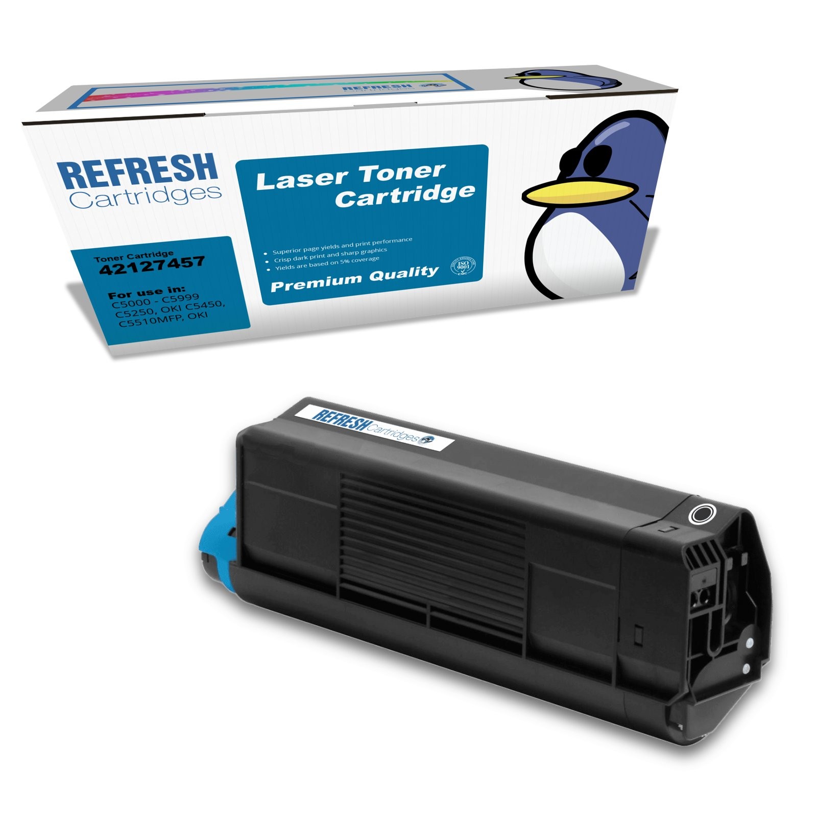 Refresh Cartridges Black 42127457 Toner Compatible With Oki Printers
